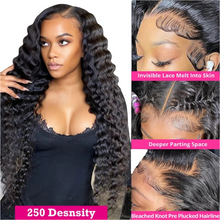 Load image into Gallery viewer, Unprocessed Natural Human Hair Glueless Melted Lace Wig
